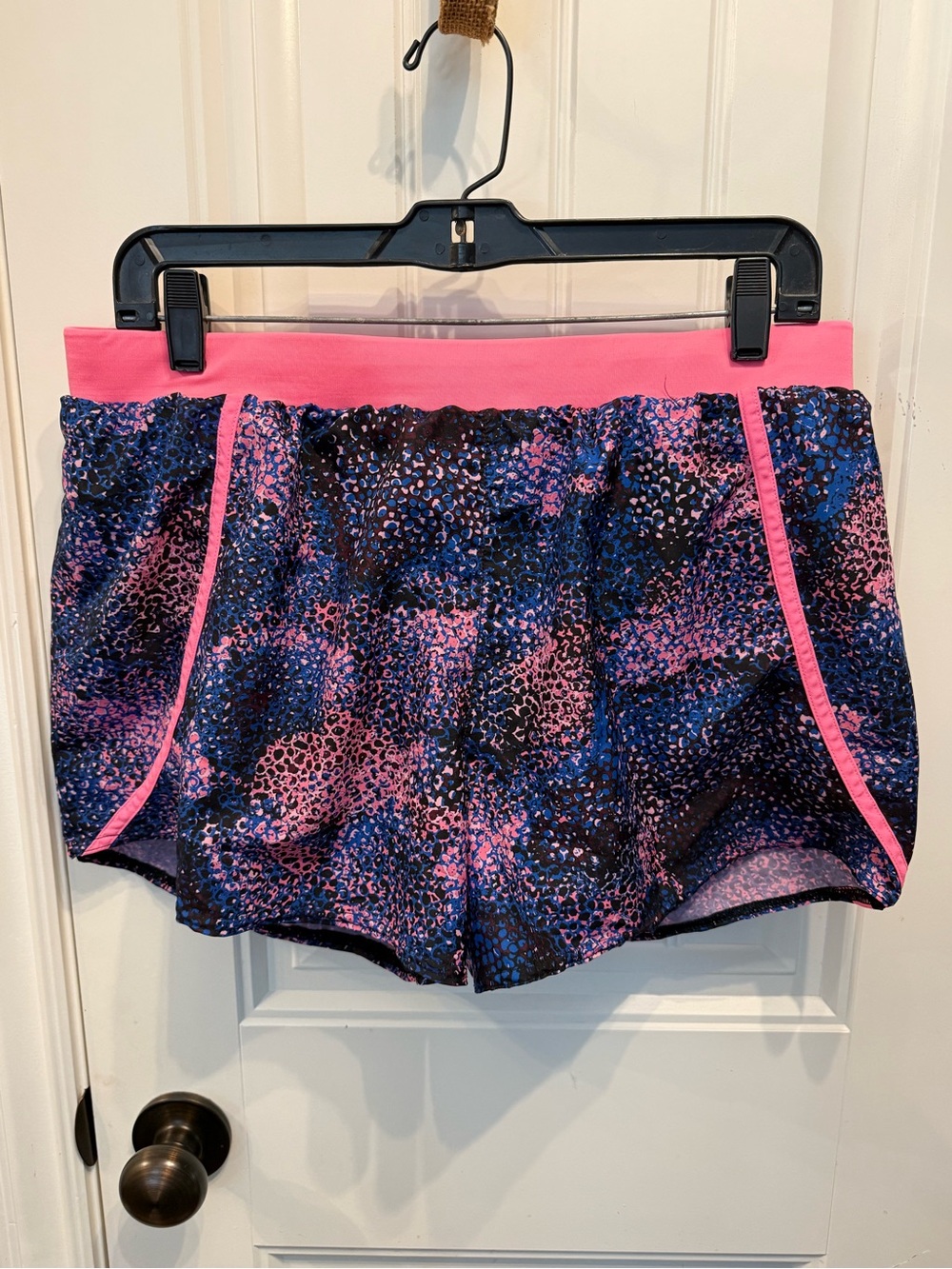 Under Armour Pink and Blue Printed Athletic Shorts